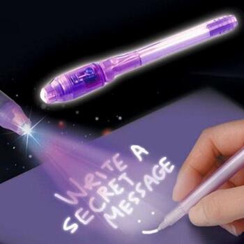 MGC Plastic Invisible Ink Magic Pen With Uv Light Spy Detective Pen As Birthday/Navratri/Diwali Return Gifts For Kids Of All Age Group Bulk Buy Abracadabra Collection Pack Of 4