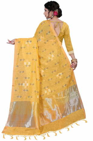 MGC Linen Mustard Color Saree SP55