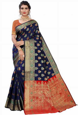 MGC Silk Blue colour saree with blouse piece SP668