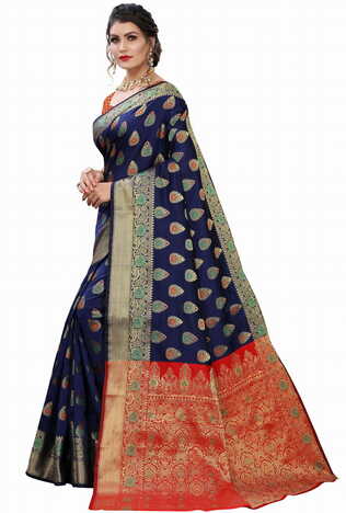 MGC Silk Blue colour saree with blouse piece SP668