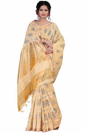 MGC Linen Off White Color Saree SP51