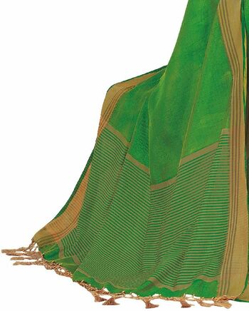 MGC Tussar Silk Green colour saree with blouse piece SP726