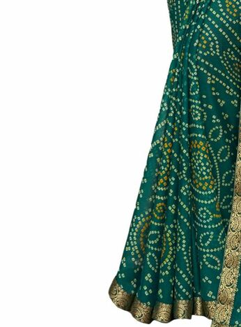 Chiffon Green Color Saree With Blouse Piece by MGC