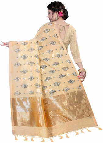 MGC Linen Off White Color Saree SP51