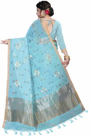 MGC Linen Blue Color Saree SP54