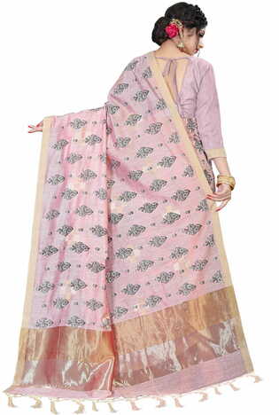 MGC Linen Peach Color Saree SP53