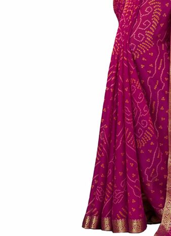 Chiffon Magenta Color Saree With Blouse Piece by MGC