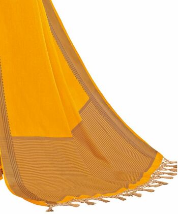 MGC Tussar Silk Mustard colour saree with blouse piece SP725