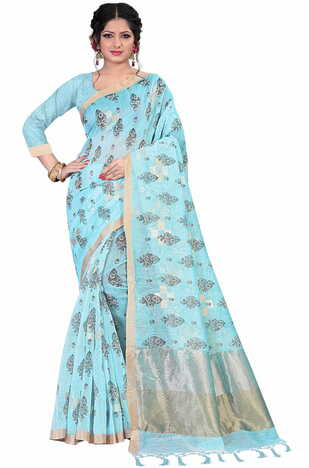 MGC Linen Blue Color Saree SP52