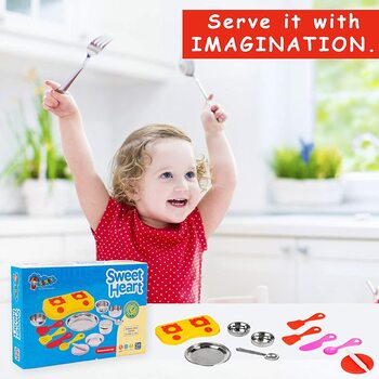 MGC Ratna's Kitchen Set for Kids.A Perfect Roleplay Pretend Play Kitchen Play Set for Kids (Sweet Heart Kitchen Set)