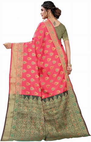 MGC Silk Pink colour saree with blouse piece SP670