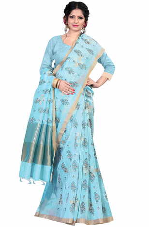 MGC Linen Blue Color Saree SP52