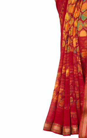 MGC Georgette Multicolor colour saree with blouse piece SP918