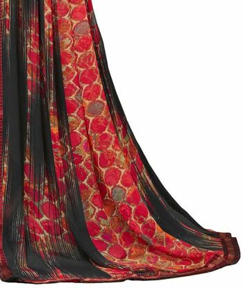 MGC Georgette Multicolor colour saree with blouse piece SP919