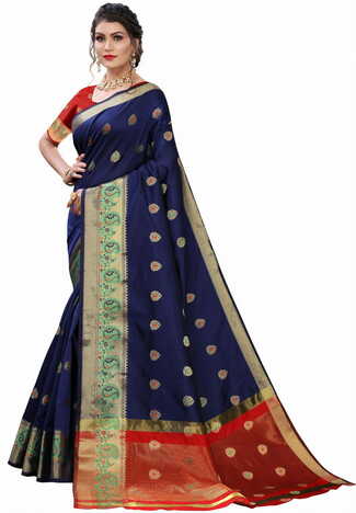 MGC Silk Blue colour saree with blouse piece SP674