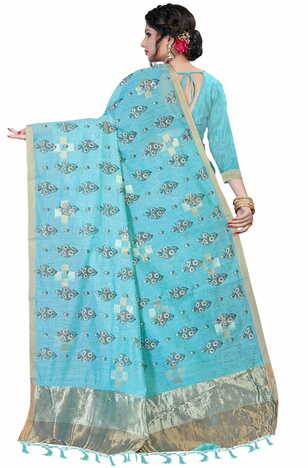 MGC Linen Blue Color Saree SP48