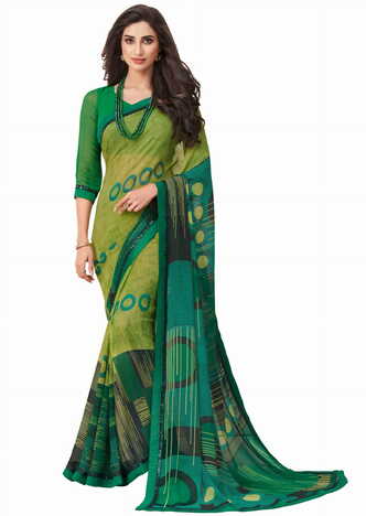 MGC Georgette Multi Colour saree with blouse piece SP282