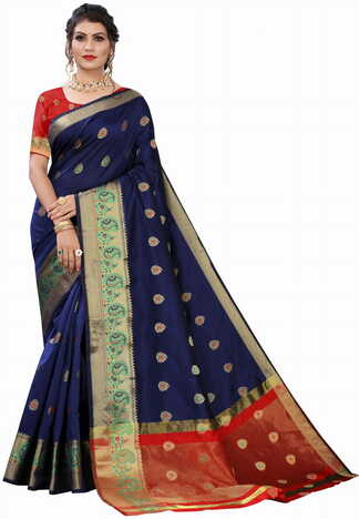 MGC Silk Blue colour saree with blouse piece SP674