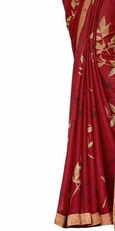 Georgette Red Color Saree With Blouse Piece by MGC