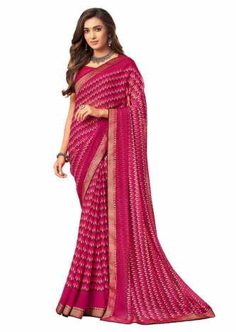 MGC Chiffon Multi Colour saree with blouse piece SP283