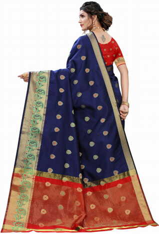 MGC Silk Blue colour saree with blouse piece SP674