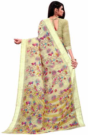 MGC Cotton Beige coloue sarees with blouse piece SP351