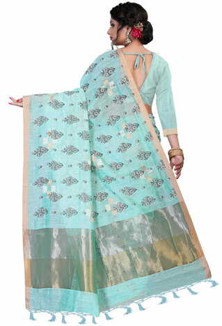 MGC Linen Blue Color Saree SP50