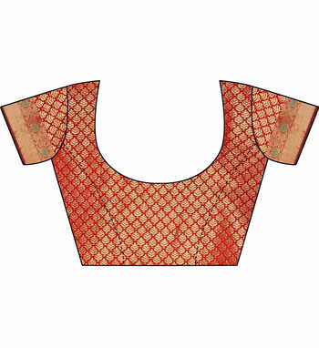 MGC Silk Orange colour saree with blouse piece SP672