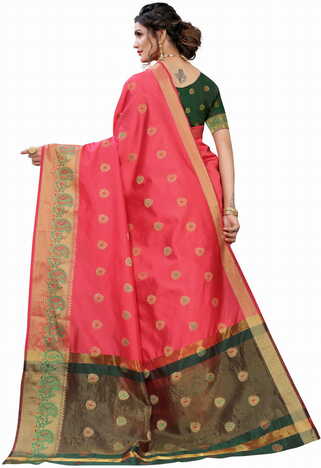 MGC Silk Pink colour saree with blouse piece SP673