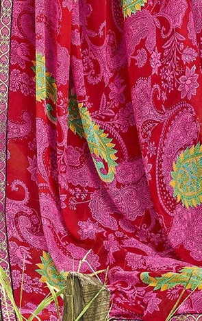 MGC Pure Georgette Pink colour saree with blouse piece SP810