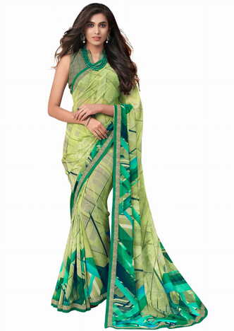 MGC Georgette Multi Colour saree with blouse piece SP275