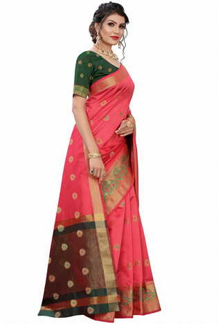 MGC Silk Pink colour saree with blouse piece SP673