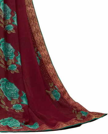 MGC Georgette Muiticolor colour saree with blouse piece SP986