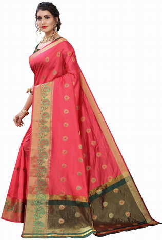 MGC Silk Pink colour saree with blouse piece SP673