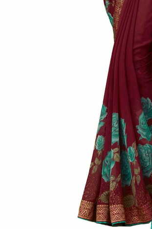 MGC Georgette Muiticolor colour saree with blouse piece SP986