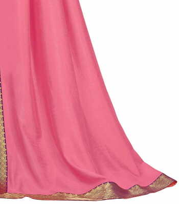 Vichitra Pink Color Saree With Blouse Piece by MGC
