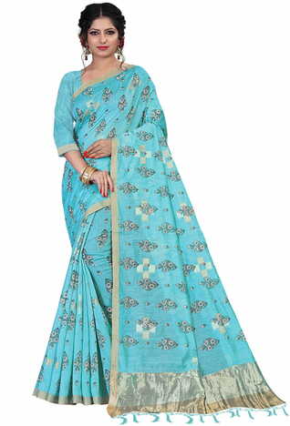 MGC Linen Blue Color Saree SP48