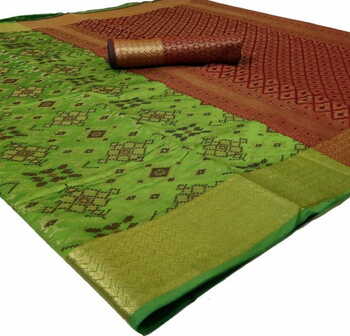 MGC Silk And  Jacquard Green Color Saree SP8