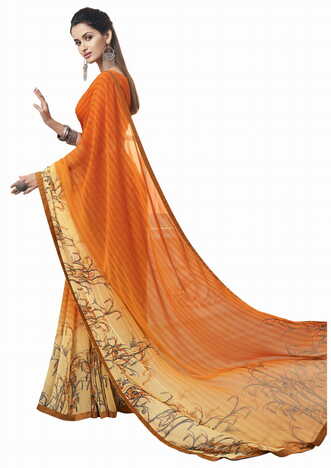 MGC Georgette Orange Color Saree SP157