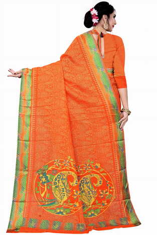 MGC Kota Dori Orange Color Saree SP144