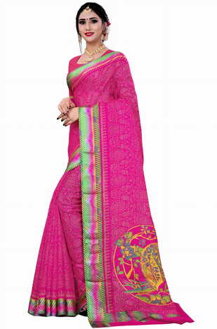 MGC Kota Dori Magenta Color Saree SP142