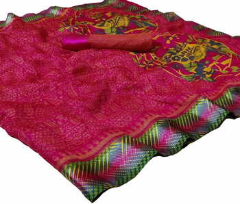 MGC Kota Dori Magenta Color Saree SP142